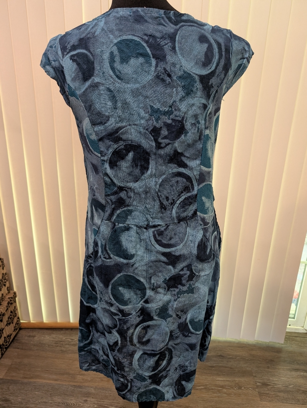 Made in Italy Blue Linen Dress - Picture 3 of 6